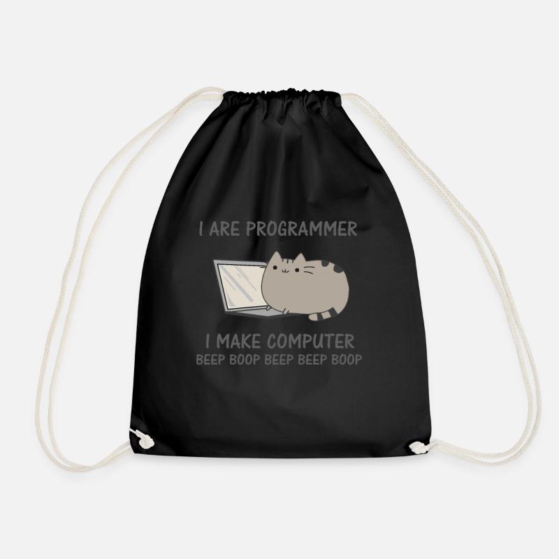Programierer lustige Katze Computer Nerd - Turnbeutel - Schwarz