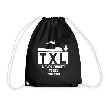 Tegel Airport TXL Berlin gift idea - Drawstring Bag - black - Front