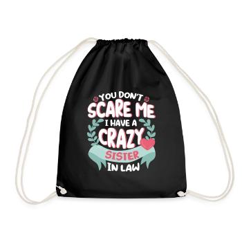 Daughter in law son in law brother in law gift - Drawstring Bag - black - Front