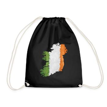 Ireland - border in national flag - Drawstring Bag - black - Front