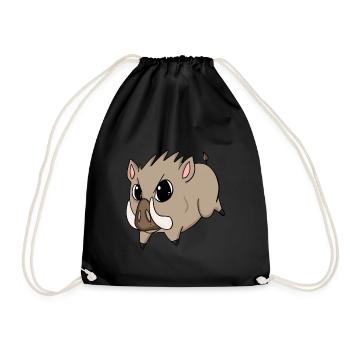 wild boar - Drawstring Bag - black - Front