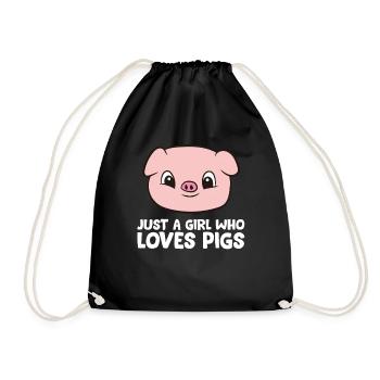 Pigs Farmer Girl Just a Girl Who Loves Pigs - Turnbeutel - Schwarz - Vorne
