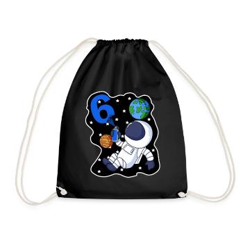6e anniversaire astronaute cadeau garçon 6 ans - Sac de sport léger - noir - Devant