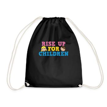 Standing up for children / Children's rights - Drawstring Bag - black - Front
