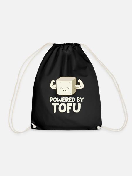 Vegan Vegetarian Love Tofu Powered By Tofu - Turnbeutel - Schwarz