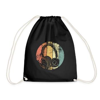 Casque musique vintage - Sac de sport léger - noir - Devant