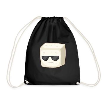 Cute Tofu With Sunglasses Vegan Vegetarian Tofu - Sac de sport léger - noir - Devant