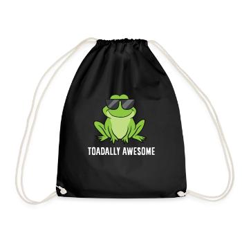 Frog Lover Gift Toadally Awesome Love Frogs - Drawstring Bag - black - Front