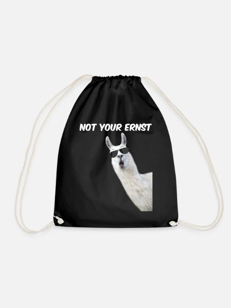 not your ernst Alapaka mit Sonnebrille - Humor - Turnbeutel - Schwarz