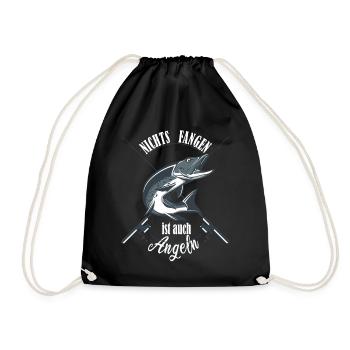 Angler tolle Geschenkidee Herren T-Shirt - Turnbeutel - Schwarz - Vorne