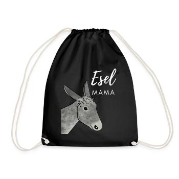 Esel Mama - Turnbeutel - Schwarz - Vorne