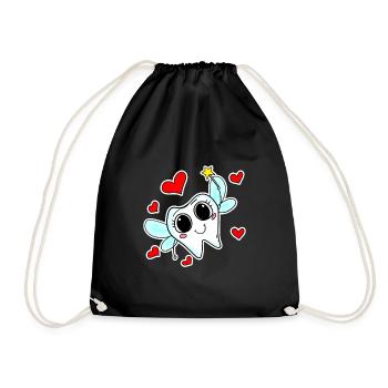 Tooth fairy tooth magic - Drawstring Bag - black - Front