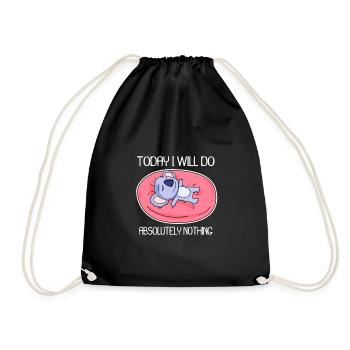Koala saying funny lazy relax - Drawstring Bag - black - Front