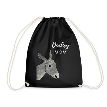 Donkey Mom - Turnbeutel - Schwarz - Vorne