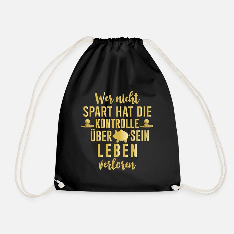 Sparer sparen geiz Geld Sparfuchs Geschenk - Turnbeutel - Schwarz