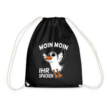 Moin moin - Turnbeutel - Schwarz - Vorne