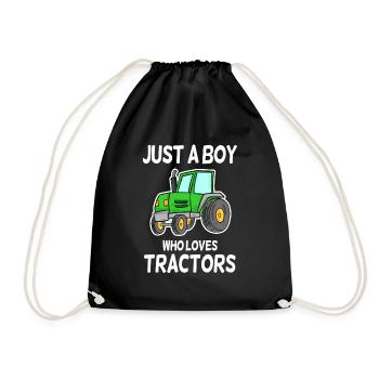 Tractor love tractors saying - Drawstring Bag - black - Front