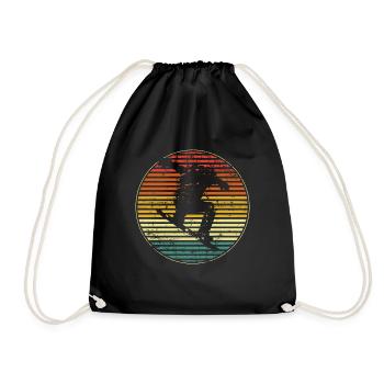 Snowboardeur vintage de snowboard - Sac de sport léger - noir - Devant