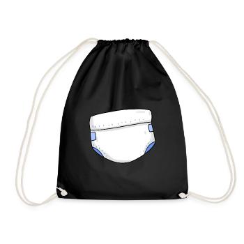 Baby diapers - Drawstring Bag - black - Front