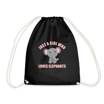 Juste une fille qui aime les éléphants, le cœur des animaux mignons - Sac de sport léger - noir - Devant