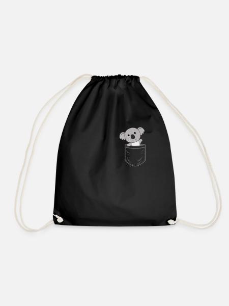 Koala in Brusttasche Tasche Koalas Koalatasche - Turnbeutel - Schwarz