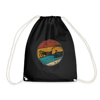 Cargo bike vintage - Drawstring Bag - black - Front