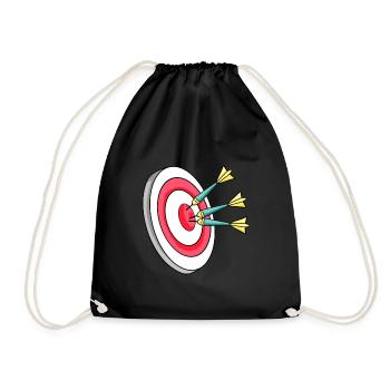 Dartscheibe Dart Darts - Turnbeutel - Schwarz - Vorne