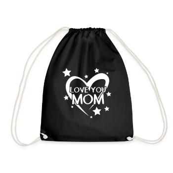 Mother's Day I love you mom - Drawstring Bag - black - Front