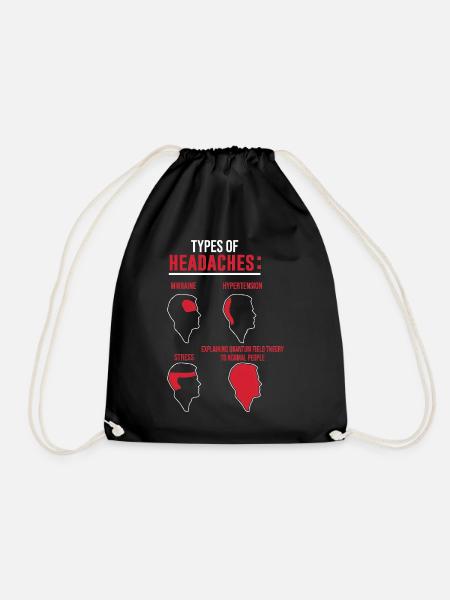 Physics Types of headaches Quantum Field Theory - Drawstring Bag - black