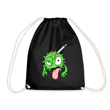 Virus vaccinated - Drawstring Bag - black - Front