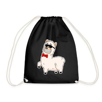 Alpaca - Drawstring Bag - black - Front