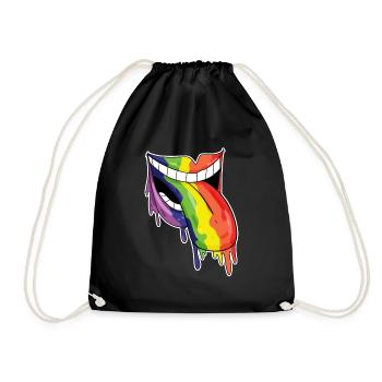 Lgbt - Drawstring Bag - black - Front