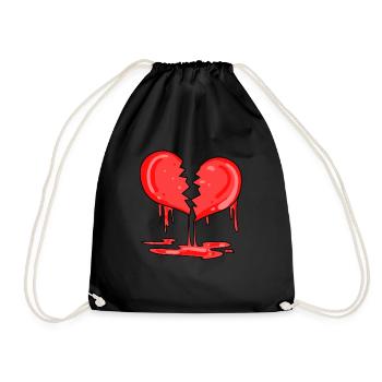 Cœur brisé - Sac de sport léger - noir - Devant