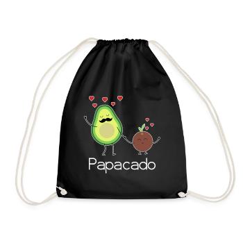 Papacado Vatertag Avocado Pärchen werdender Vater - Turnbeutel - Schwarz - Vorne