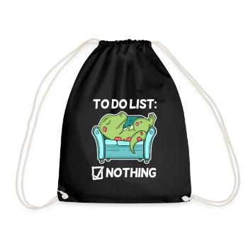 To do list Nothing Dinosaur - Drawstring Bag - black - Front