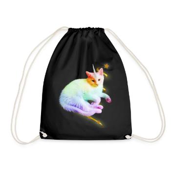 Licorne Unicorn Watercolor Angora Cat - Sac de sport léger - noir - Devant