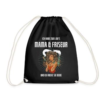 FRISEUR MAMA GESCHENK MUTTERTAG - Turnbeutel - Schwarz - Vorne