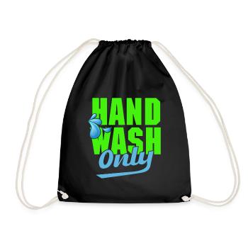 Hand Wash Only Car Detailing - Drawstring Bag - black - Front
