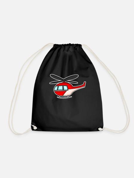Löschflugzeug Feuerwehr Helikopter - Turnbeutel - Schwarz