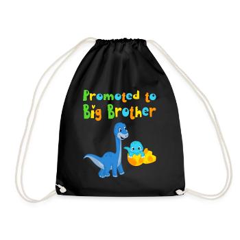 promoted to big brother - Drawstring Bag - black - Front