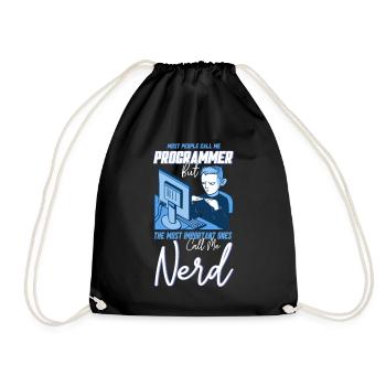 Software developer Computerfreak Programmer - Drawstring Bag - black - Front