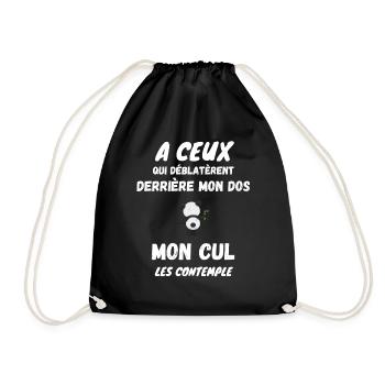 Humour cul de panda - Sac de sport léger - noir - Devant