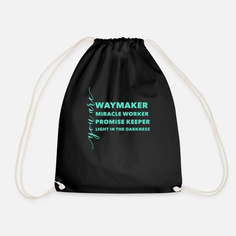 Waymaker & Christliche Kleidung - Turnbeutel - Schwarz