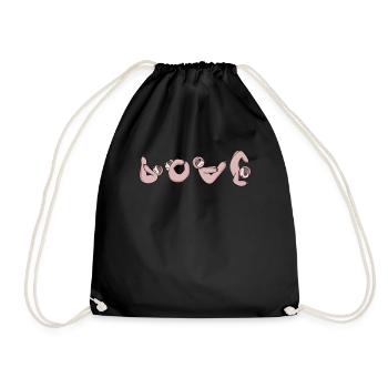 Love Yoga Fitness Faultier Liebe - Turnbeutel - Schwarz - Vorne