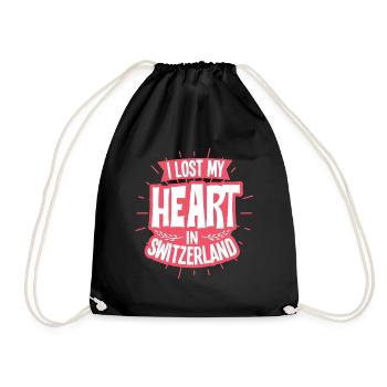 Switzerland - Drawstring Bag - black - Front