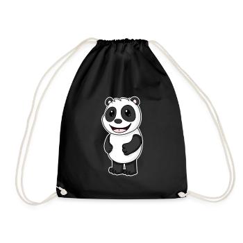Panda Bear Panda Baby - Drawstring Bag - black - Front