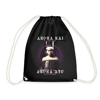 Aroha Mai, Maori Love Proverb Design, NZ Kiwi - Sac de sport léger - noir - Devant