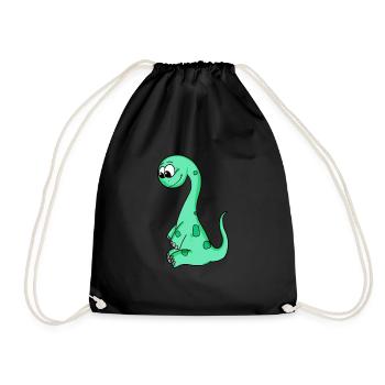 Bébé dinosaure - Sac de sport léger - noir - Devant
