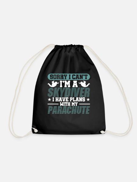 Skydiving Skydive Skydive - Drawstring Bag - black