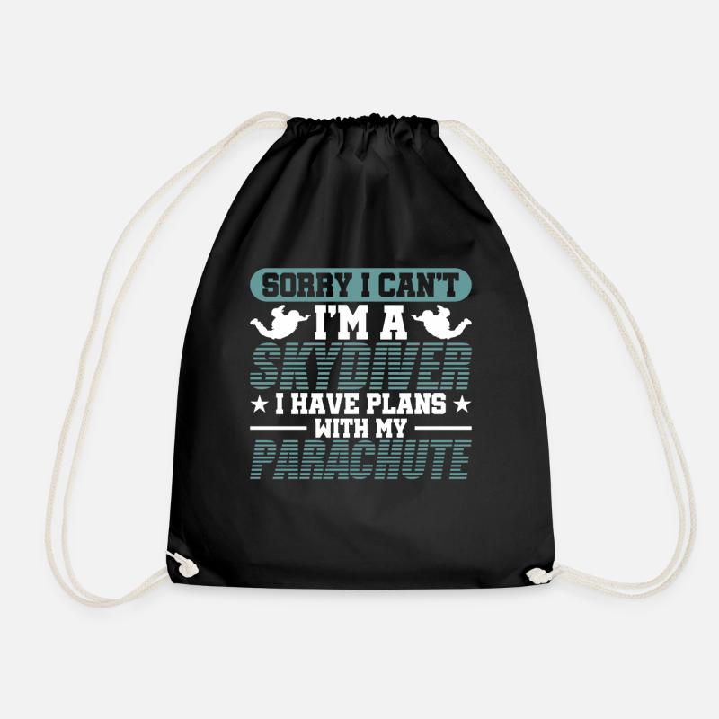 Skydiving Skydive Skydive - Drawstring Bag - black